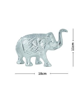 Metal shiny alloy elephant silver showpiece/ effigy for the home decor (big size)