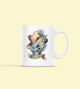 Blue skull - animation themed printed ceramic white coffee and tea mugs/ cups for animation lovers