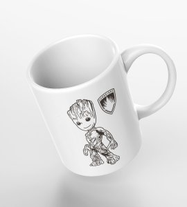 Groot - animation themed printed ceramic white coffee and tea mugs/ cups for animation lovers