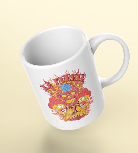 La Muerte (3 skulls) - animation themed printed ceramic white coffee and tea mugs/ cups for animation lovers