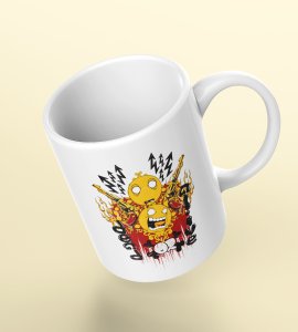 Dead, live- animation themed printed ceramic white coffee and tea mugs/ cups for animation lovers