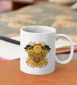 La Muerte, (yellow devil) - animation themed printed ceramic white coffee and tea mugs/ cups for animation lovers