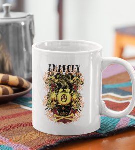 Anarchy, (Skull and bones crossed) - animation themed printed ceramic white coffee and tea mugs/ cups for animation lovers
