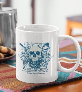 Anger skull - animation themed printed ceramic white coffee and tea mugs/ cups for animation lovers