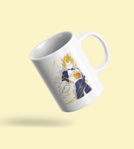 Vegeta - animation themed printed ceramic white coffee and tea mugs/ cups for animation lovers