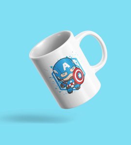 Captain America - animation themed printed ceramic white coffee and tea mugs/ cups for animation lovers