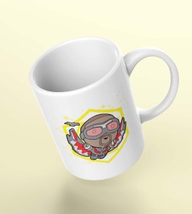Falcon - animation themed printed ceramic white coffee and tea mugs/ cups for animation lovers