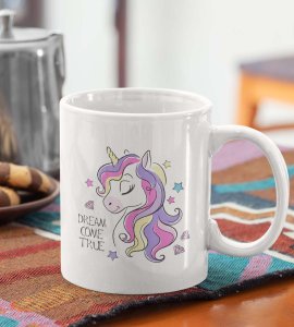 TinyUnicorn sleeping - animation themed printed ceramic white coffee and tea mugs/ cups for animation lovers