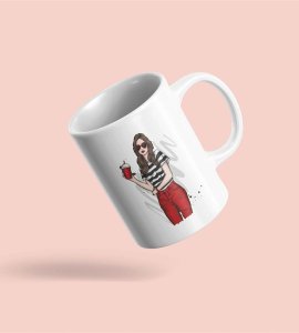 Zebra design top girl - animation themed printed ceramic white coffee and tea mugs/ cups for animation lovers