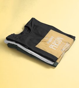 Happiest person is the prettiest -round crew neck text printed cotton tshirts for men