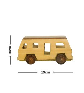 Wooden large bus toy game for kids (collectible item) (yellow)