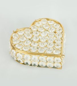 Golden crystal Heart shaped box - decoration purpose, home and decore beautiful handmde - Vibrant Lighting.