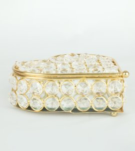 Golden crystal Heart shaped box - decoration purpose, home and decore beautiful handmde - Vibrant Lighting.
