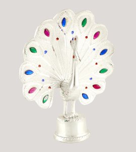 Peacock Coloureful stones Idol (group of 3 statue ) - Gifts for All Occasions - Peaceful & Meditating Atmosphere - Negative Energy Absorption - home and decor