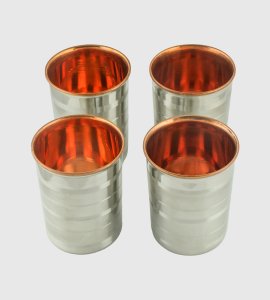 Steel coated Copper Jug  with 4 glasses - decoration purpose, home and decore beautiful handmde object.