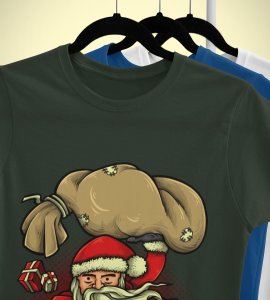 Santa Claus -round crew neck cotton tshirts for men