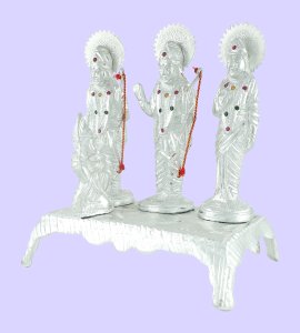 Sterling silver decorative Ram, laxman and seeta figurine/ murti for home and puja ghar