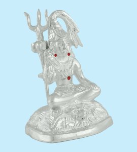 Shiva statue: Beatifully handcrafted sterling silver Lord Shiva murti -Gifts for All Occasions - Peaceful & Meditating Atmosphere -Negative Energy Absorption