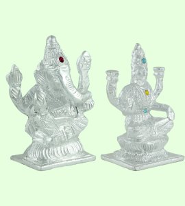 Beautiful Handcrafted Hindu God Goddess Set of Lord Ganesha and Lakshmi Maa for home and office decor