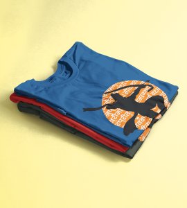 Lord Ram (black shadow) printed unisex adults round neck cotton half-sleeve blue tshirt specially for Navratri festival/ Durga puja