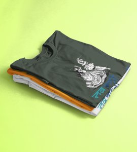 Dancing garba couple printed unisex adults round neck cotton half-sleeve green tshirt specially for Navratri festival/ Durga puja
