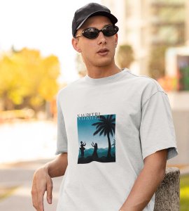 Dark scenery printed unisex adults round neck cotton half-sleeve white tshirt specially for Navratri festival/ Durga puja