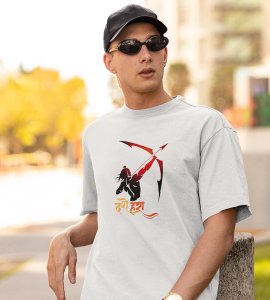 Dussehra (Ram) printed unisex adults round neck cotton half-sleeve white tshirt specially for Navratri festival/ Durga puja