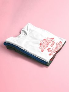 Shubh Navratri (Mandala) printed unisex adults round neck cotton half-sleeve blue tshirt specially for Navratri festival/ Durga puja