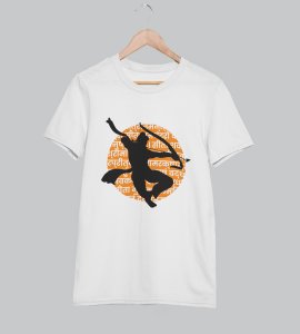 Black shadowed Ram printed unisex adults round neck cotton half-sleeve white tshirt specially for Navratri festival/ Durga puja