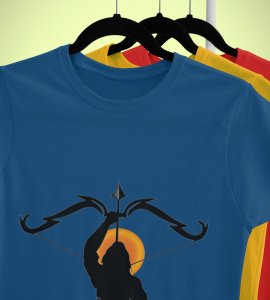 Ramchandra printed unisex adults round neck cotton half-sleeve blue tshirt specially for Navratri festival/ Durga puja
