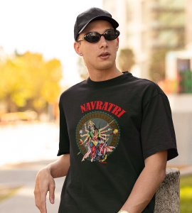 Durga maa murti printed unisex adults round neck cotton half-sleeve green tshirt specially for Navratri festival/ Durga puja