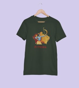 Lord ram printed unisex adults round neck cotton half-sleeve green tshirt specially for Navratri festival/ Durga puja