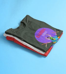 Garba vibes printed unisex adults round neck cotton half-sleeve green tshirt specially for Navratri festival/ Durga puja