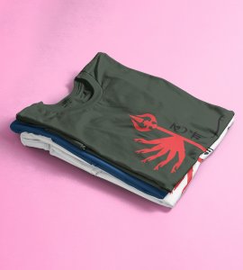 Durga (red trishul) printed unisex adults round neck cotton half-sleeve green tshirt specially for Navratri festival/ Durga puja