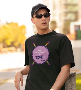 Garba (Violet blast) printed unisex adults round neck cotton half-sleeve green tshirt specially for Navratri festival/ Durga puja