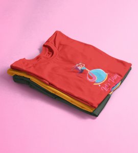 Garba girl printed unisex adults round neck cotton half-sleeve red tshirt specially for Navratri festival/ Durga puja