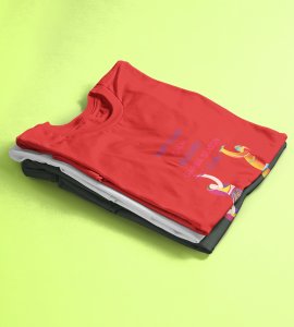 Can't keep calm printed unisex adults round neck cotton half-sleeve red tshirt specially for Navratri festival/ Durga puja