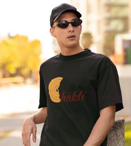 Chakli text printed diwali themed unisex round neck blended green t-shirt specially for diwali festival
