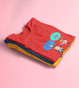 Diwali employee bonus printed diwali themed unisex round neck blended red t-shirt specially for diwali festival