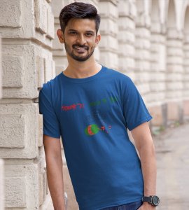 Diwali hai, awaz toh hoga printed diwali themed unisex round neck blended blue t-shirt specially for diwali festival