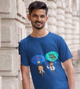 Diwali employee bonus printed diwali themed unisex round neck blended blue t-shirt specially for diwali festival