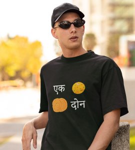 Ek ladoo, do ladoo den printed diwali themed unisex round neck blended green t-shirt specially for diwali festival