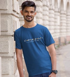 Chakli the all rounder text printed diwali themed unisex round neck blended blue t-shirt specially for diwali festival