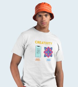 Creativity text printed diwali themed unisex round neck blended green t-shirt specially for diwali festival