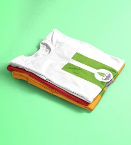 Go green diwali printed diwali themed unisex round neck blended white t-shirt specially for diwali festival