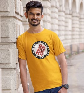 Let's burn the evil within printed diwali themed unisex round neck blended yellow t-shirt specially for diwali festival