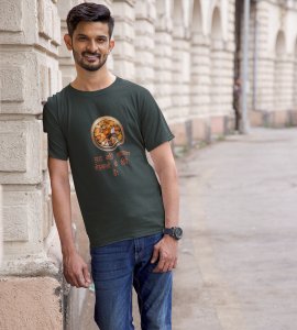 Haat nahi lagaga text printed diwali themed unisex round neck blended green t-shirt specially for diwali festival