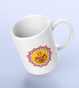 Diwali Radiance Coffee Mug - Beautiful Diya and Rangoli Design