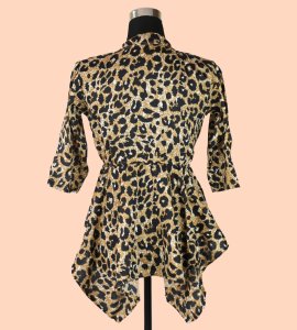 Wild Elegance: Women's Top with Leopard Skin Print