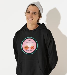 Let's have pollution free diwali printed diwali themed black Hoodie specially for diwali festival